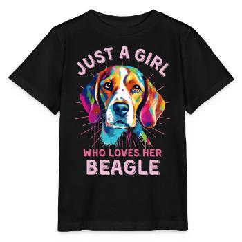 Beagle Lovers Art coloré du Beagle - T-shirt bio MINI CREATOR Stanley/Stella Enfant - noir - Devant - Mikhail (115cm)