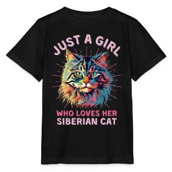 Chat Sibérien Chat Chat Coloré Chat Sibérien - T-shirt bio MINI CREATOR Stanley/Stella Enfant - noir - Devant - Mikhail (115cm)