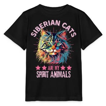 Chat Sibérien Chat Chat Coloré Chat Sibérien - T-shirt bio MINI CREATOR Stanley/Stella Enfant - noir - Devant - Mikhail (115cm)