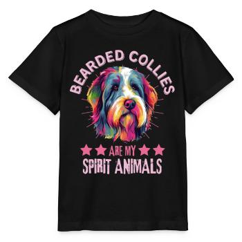Bearded Collie Lovers Colorful Bearded Collie - Stanley/Stella MINI CREATOR Kids’ T-Shirt - black - Front - Mikhail (115cm)
