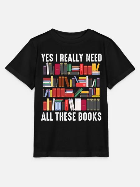 Ich brauche All Die Bücher Leseratte - Stanley/Stella Kinder T-Shirt MINI CREATOR  - Schwarz