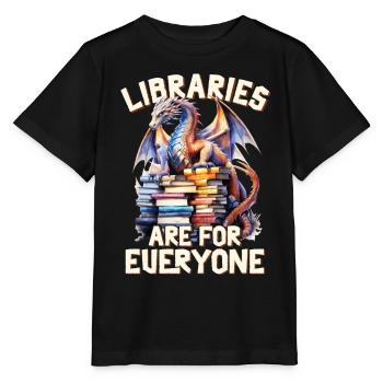 Bibliotheken Sind Für Alle Da Bibliothekar - Stanley/Stella Kinder T-Shirt MINI CREATOR  - Schwarz - Vorne - Mikhail (115cm)
