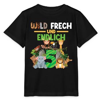 Wild Frech Und Endlich 5 Kindergeburtstag - Stanley/Stella Kinder T-Shirt MINI CREATOR  - Schwarz - Vorne - Mikhail (115cm)