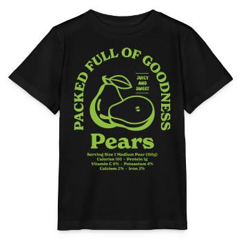 Birnen Ernährung - Stanley/Stella Kinder T-Shirt MINI CREATOR  - Schwarz - Vorne - Mikhail (115cm)