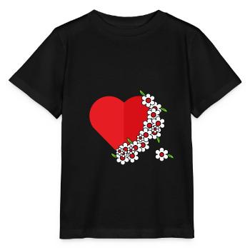 Valentinstag Liebesbrief Liebe Herz Kuss küssen - Stanley/Stella Kinder T-Shirt MINI CREATOR  - Schwarz - Vorne - Mikhail (115cm)
