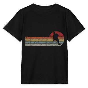 Hockey Ice Hockey Retro Skates Puck Ice - Stanley/Stella MINI CREATOR Kids’ T-Shirt - black - Front - Mikhail (115cm)