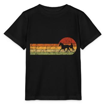 Trotter courses de trot dans un style rétro ou vintage - T-shirt bio MINI CREATOR Stanley/Stella Enfant - noir - Devant - Mikhail (115cm)