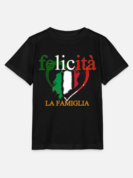 felicita la famiglia italy Happiness - Stanley/Stella MINI CREATOR Kids’ T-Shirt - black