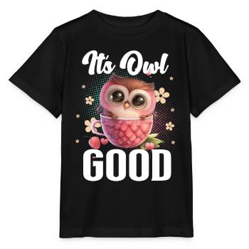 hibou hiboux son hibou bon - T-shirt bio MINI CREATOR Stanley/Stella Enfant - noir - Devant - Mikhail (115cm)