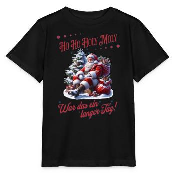 Ho Ho Holy Moly – Le Père Noël a besoin d’une pause ! - T-shirt bio MINI CREATOR Stanley/Stella Enfant - noir - Devant - Mikhail (115cm)