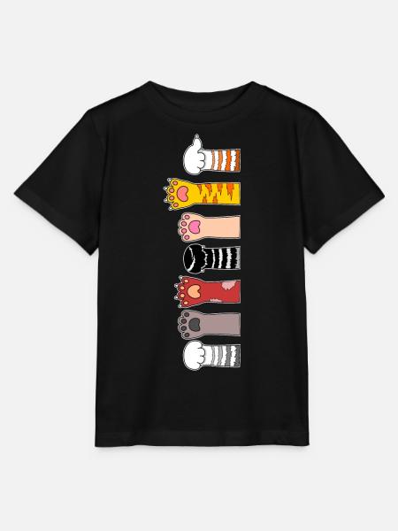 Katzenpfoten - Stanley/Stella Kinder T-Shirt MINI CREATOR - Schwarz