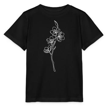 Florale Linienblüte - Stanley/Stella Kinder T-Shirt MINI CREATOR  - Schwarz - Vorne - Mikhail (115cm)