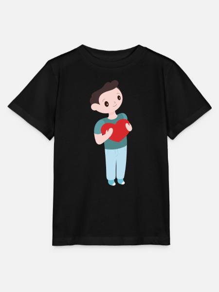 Junge mit Herz - Stanley/Stella Kinder T-Shirt MINI CREATOR - Schwarz