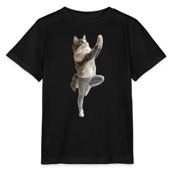 Norwegische Waldkatze - Stanley/Stella Kinder T-Shirt MINI CREATOR  - Schwarz - Vorne - Mikhail (115cm)