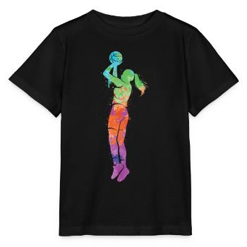 Basketball Girl Dunking Basketball Féminin Basketball Girl - T-shirt bio MINI CREATOR Stanley/Stella Enfant - noir - Devant - Mikhail (115cm)