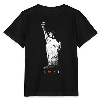 I Love NY New York Freiheitsstatue USA Skyline NYC - Stanley/Stella Kinder T-Shirt MINI CREATOR  - Schwarz - Vorne - Mikhail (115cm)