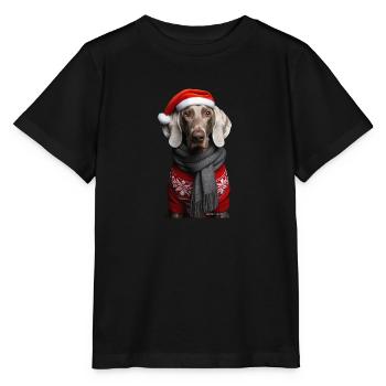 Weimaraner Weihnachten - Stanley/Stella Kinder T-Shirt MINI CREATOR  - Schwarz - Vorne - Mikhail (115cm)