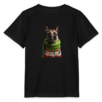 Belgischer Malinois Weihnachten - Stanley/Stella Kinder T-Shirt MINI CREATOR  - Schwarz - Vorne - Mikhail (115cm)