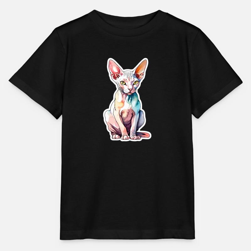 Sphynx Katze Wasserfarben - Stanley/Stella Kinder T-Shirt MINI CREATOR  - Schwarz