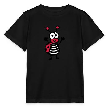 fröhlicher Marienkäfer - Stanley/Stella Kinder T-Shirt MINI CREATOR  - Schwarz - Vorne - Mikhail (115cm)