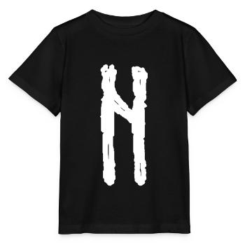 Elder Futhark Rune Hagalaz - lettre H - T-shirt bio MINI CREATOR Stanley/Stella Enfant - noir - Devant - Mikhail (115cm)
