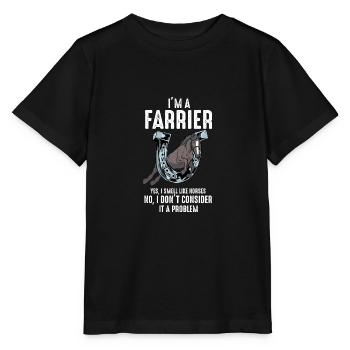 Funny quote Farrier Hero Horseshoe Hoof -Trimmg - Stanley/Stella MINI CREATOR Kids’ T-Shirt - black - Front - Mikhail (115cm)