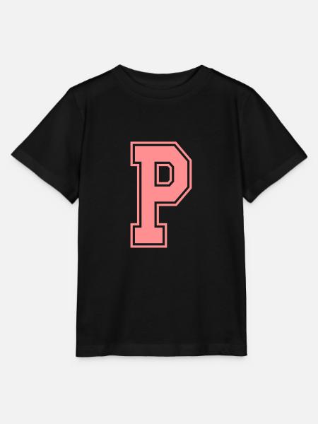 Buchstabe P - Stanley/Stella Kinder T-Shirt MINI CREATOR - Schwarz