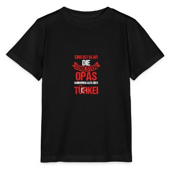 Turks Grandpa Grandpa Turkey - Stanley/Stella MINI CREATOR Kids’ T-Shirt - black - Front - Mikhail (115cm)