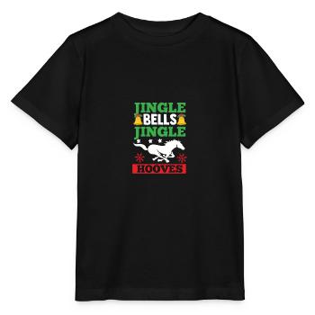 Père Noël Noël équitation cavalier chevaux - T-shirt bio MINI CREATOR Stanley/Stella Enfant - noir - Devant - Mikhail (115cm)