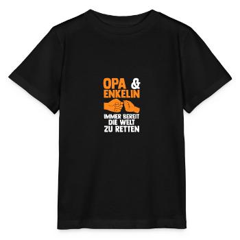 Opa Und Enkelin - Stanley/Stella Kinder T-Shirt MINI CREATOR  - Schwarz - Vorne - Mikhail (115cm)