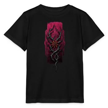 Dornige Eleganz: Rose zwischen Dornen - Stanley/Stella Kinder T-Shirt MINI CREATOR  - Schwarz - Vorne - Mikhail (115cm)