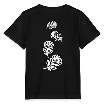 Roses Fleurs - T-shirt bio MINI CREATOR Stanley/Stella Enfant - noir - Devant - Mikhail (115cm)