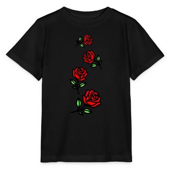 Roses Fleurs - T-shirt bio MINI CREATOR Stanley/Stella Enfant - noir - Devant - Mikhail (115cm)