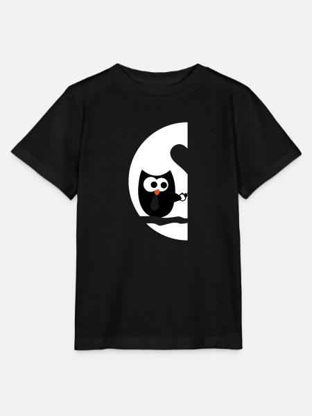 Hiboux droit - Saint-Valentin - T-shirt bio MINI CREATOR Stanley/Stella Enfant - noir