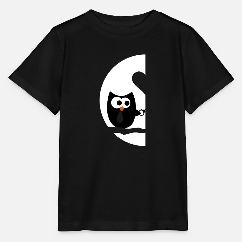 Hiboux droit - Saint-Valentin - T-shirt bio MINI CREATOR Stanley/Stella Enfant - noir