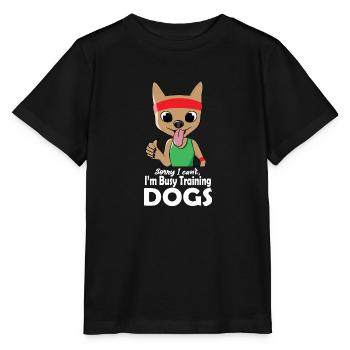 Zitat der Dog Obedience School, fleißiges Training - Stanley/Stella Kinder T-Shirt MINI CREATOR  - Schwarz - Vorne - Mikhail (115cm)