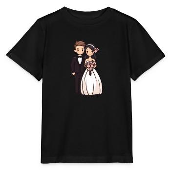 Mariée marié jeunes mariés mariage - T-shirt bio MINI CREATOR Stanley/Stella Enfant - noir - Devant - Mikhail (115cm)