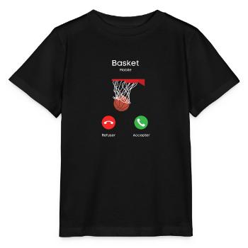 appel du basket - T-shirt bio MINI CREATOR Stanley/Stella Enfant - noir - Devant - Mikhail (115cm)