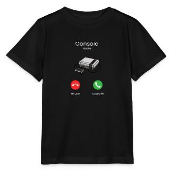 appel de la console - T-shirt bio MINI CREATOR Stanley/Stella Enfant - noir - Devant - Mikhail (115cm)
