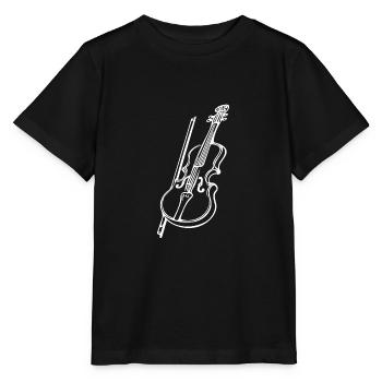 Antike Geige mit Geigenbogen - Stanley/Stella Kinder T-Shirt MINI CREATOR  - Schwarz - Vorne - Mikhail (115cm)