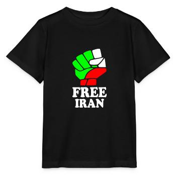 Free iran - Stanley/Stella Kinder T-Shirt MINI CREATOR  - Schwarz - Vorne - Mikhail (115cm)