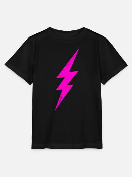Leuchtender Pinker Blitz - Stanley/Stella Kinder T-Shirt MINI CREATOR - Schwarz