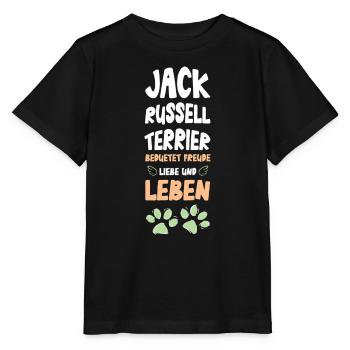 Jack Russell Terrier Joie de vivre - T-shirt bio MINI CREATOR Stanley/Stella Enfant - noir - Devant - Mikhail (115cm)
