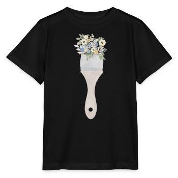 Pinsel-Blumenstrauß - Stanley/Stella Kinder T-Shirt MINI CREATOR  - Schwarz - Vorne - Mikhail (115cm)