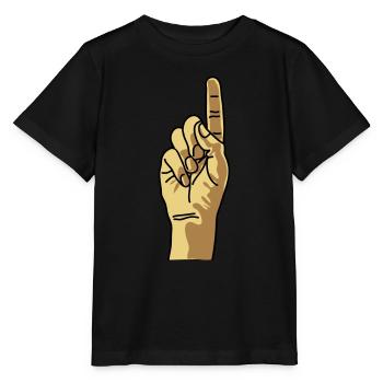 zeigefinger - Stanley/Stella Kinder T-Shirt MINI CREATOR  - Schwarz - Vorne - Mikhail (115cm)