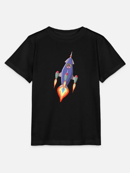 Rocket Spaceship Astronaut - Stanley/Stella MINI CREATOR Kids’ T-Shirt - black