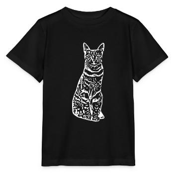 Chat chat chaton - T-shirt bio MINI CREATOR Stanley/Stella Enfant - noir - Devant - Mikhail (115cm)