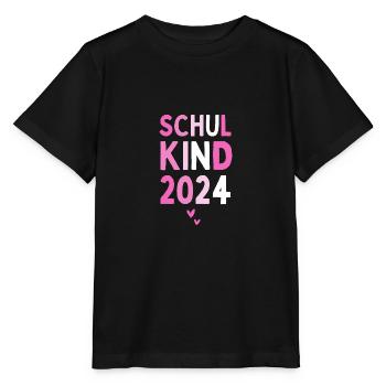 Schulkind 2024 Einhorn 1. Klasse Herz Einschulung - Stanley/Stella Kinder T-Shirt MINI CREATOR  - Schwarz - Vorne - Mikhail (115cm)