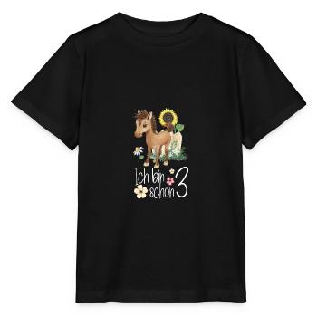 Pferd Reiten 3. Geburtstag Kind - Stanley/Stella Kinder T-Shirt MINI CREATOR  - Schwarz - Vorne - Mikhail (115cm)