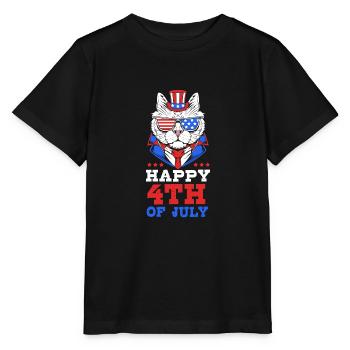 4 juillet Couleurs nationales Fête nationale des États-Unis - T-shirt bio MINI CREATOR Stanley/Stella Enfant - noir - Devant - Mikhail (115cm)